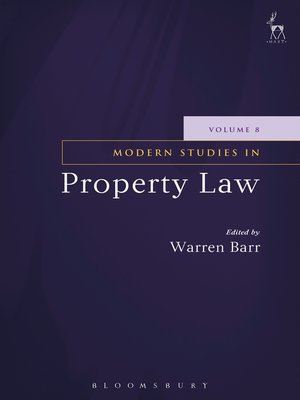 cover image of Modern Studies in Property Law, Volume 8